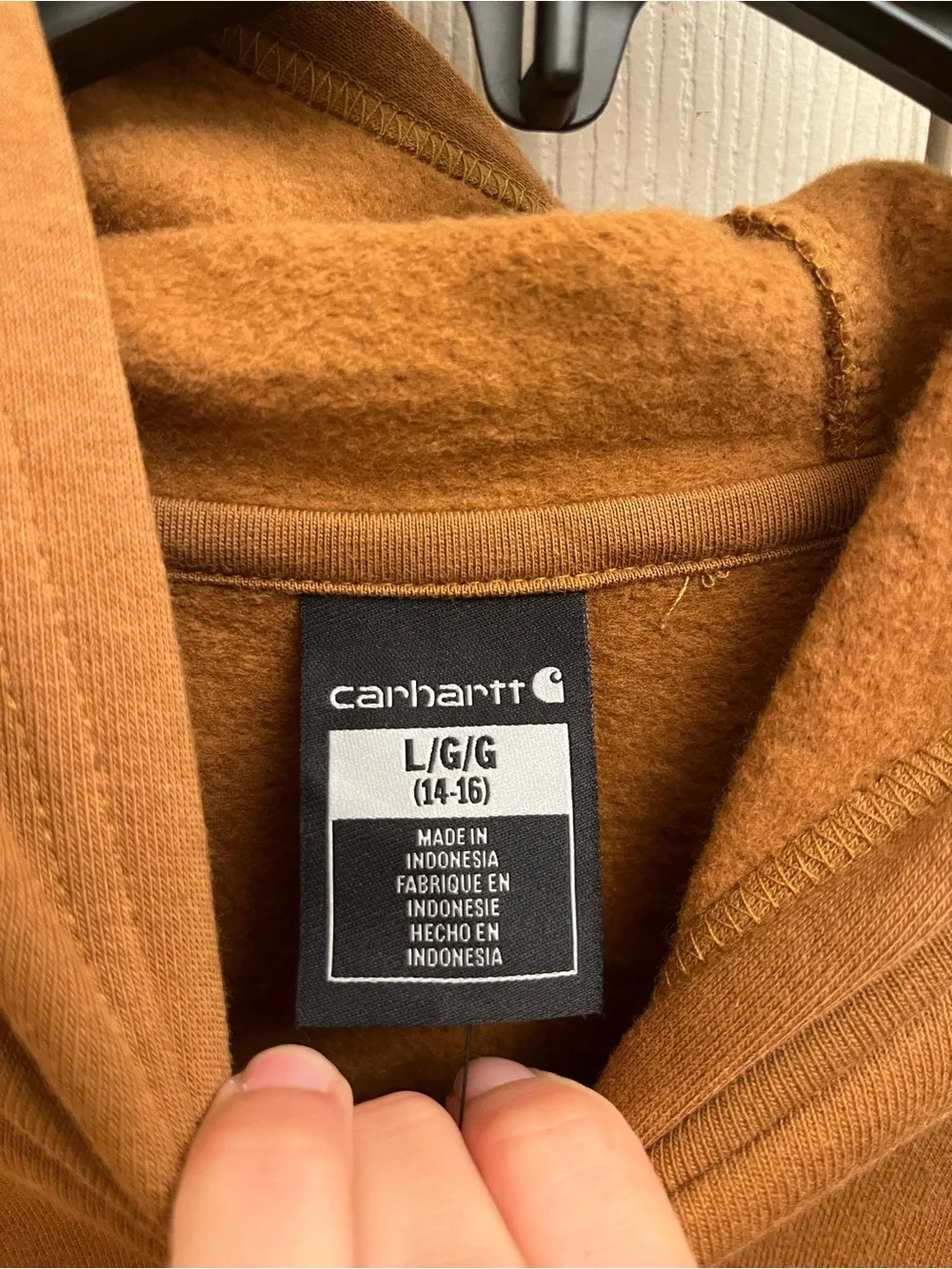 Carhartt Kids Brown Hooded Sweatshirt - Workwear Pullover - Picture 4 of 5